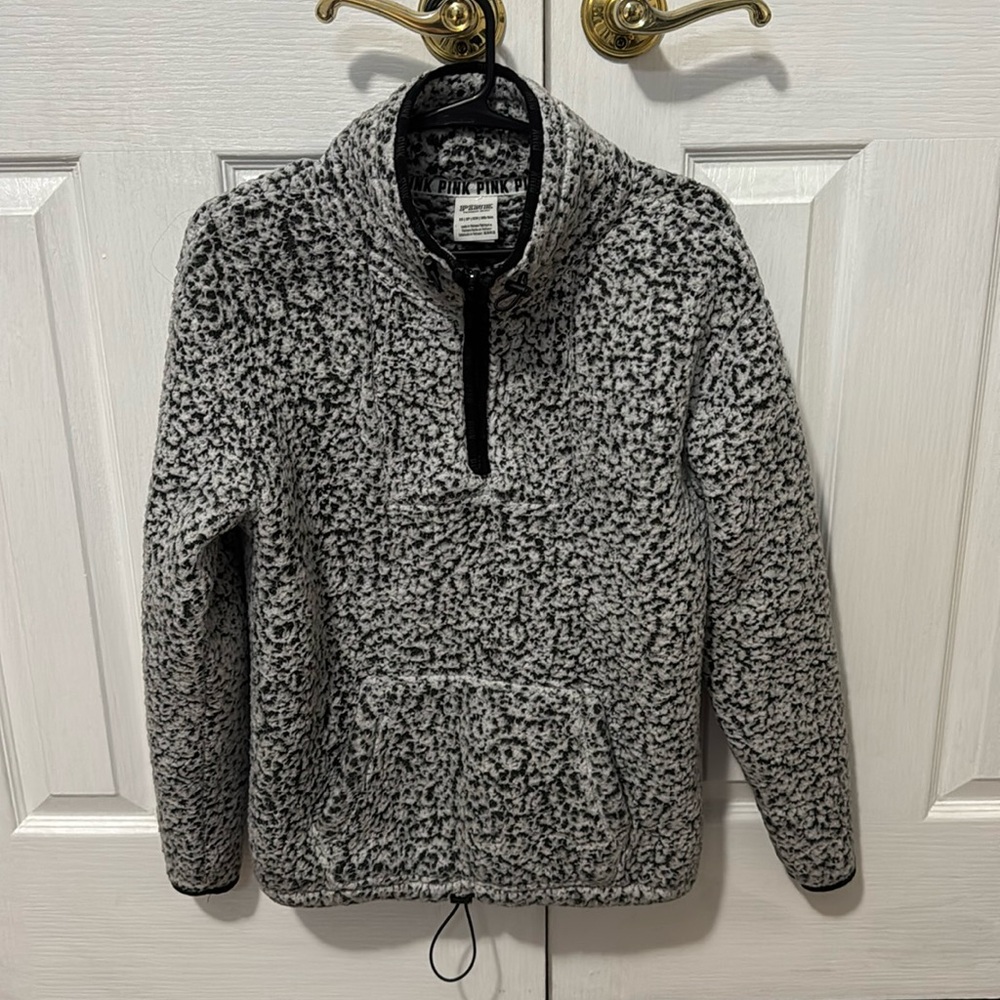 Pink brand teddy half zip